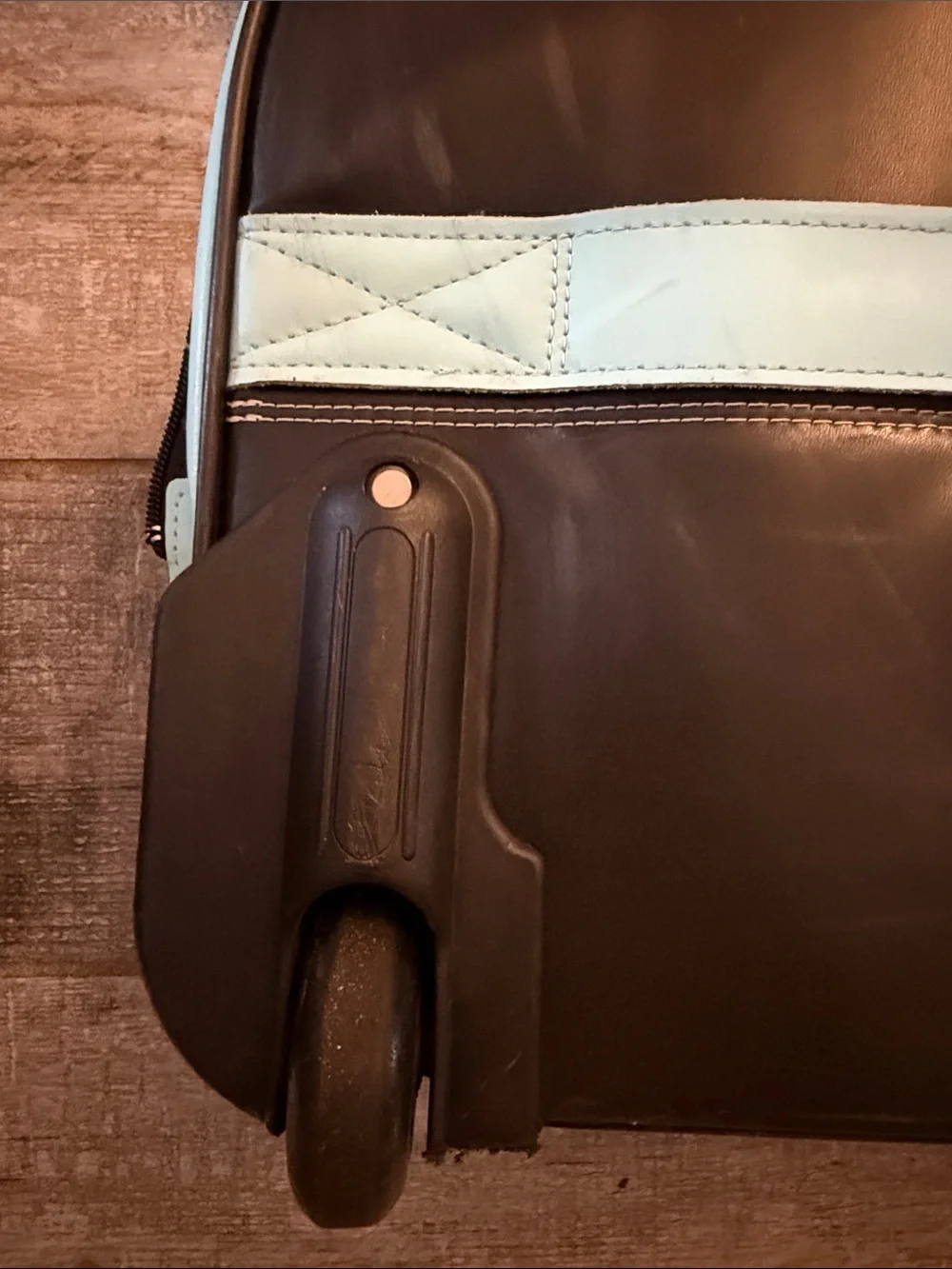 McKlein Sky Blue Rolling Leather Computer Bag Top-Handle & Shoulder Strap